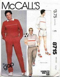 8715 1983 EZ GAP MR. ELASTIC WST SHORTS, PANTS PATTERN LARGE
